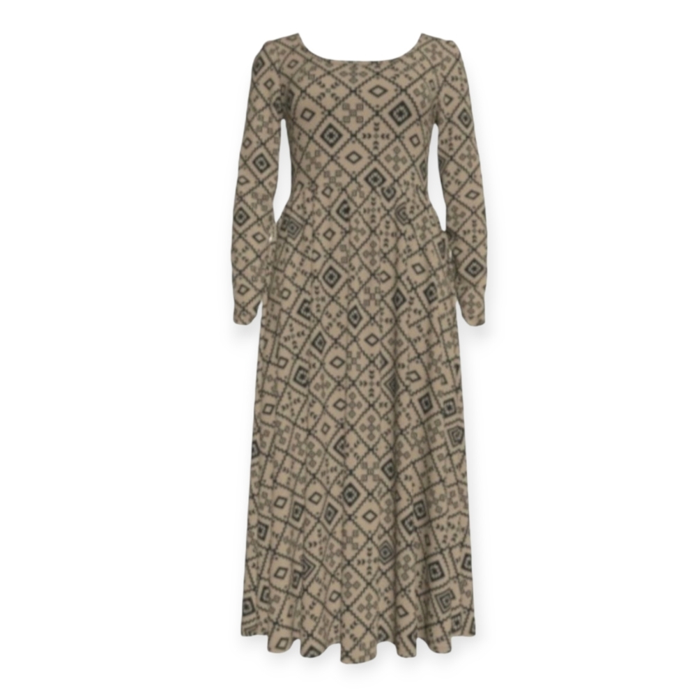Long Sleeve Empire Waist Dress